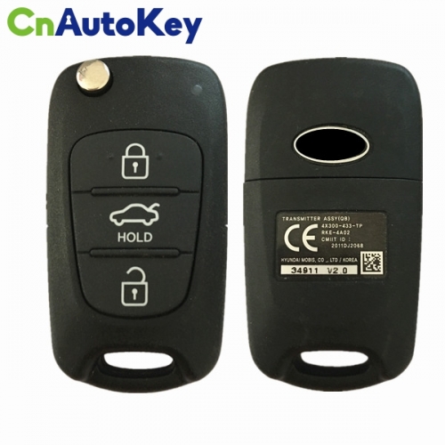 CN051079 For Kia Rio(QB) 2011-2015 Flip Remote Key 3 Buttons 433MHz 4X300-433-TP, RKE-4A02