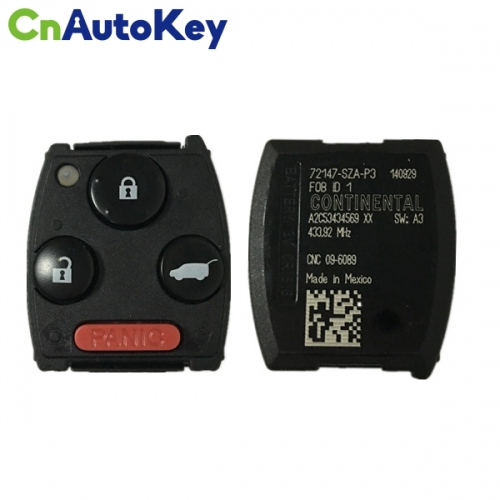 CN003115 2009-2016 Original For Honda Pilot 3+1 Botones,433Mhz PCF7941A 72147-SZA-P3