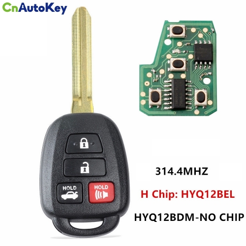 CN007099 Remote Car key 314.4MHz With  H Chip optional For Toyota Camry Corolla 2012-2017 HYQ12BEL