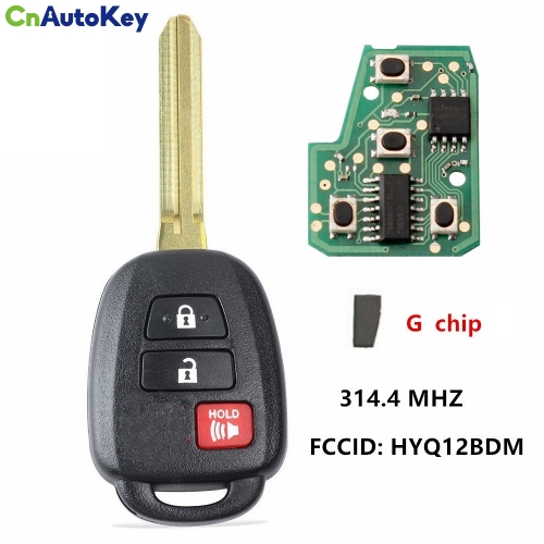 CN007102 3Buttons Remote Car key HYQ12BDM 314.4Mhz For Toyota G Chip For Toyota Rav4 2013-2015 For Toyota Prius