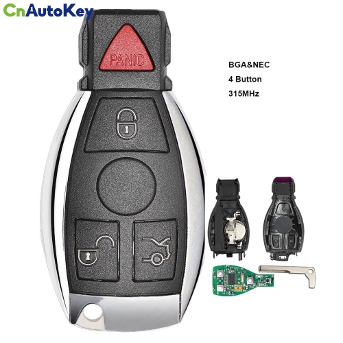 CN002037 3+1 Buttons Car Smart Remote Key For Mercedes Benz year 2000+ NEC&BGA style Auto Remote Key Control 315MHz