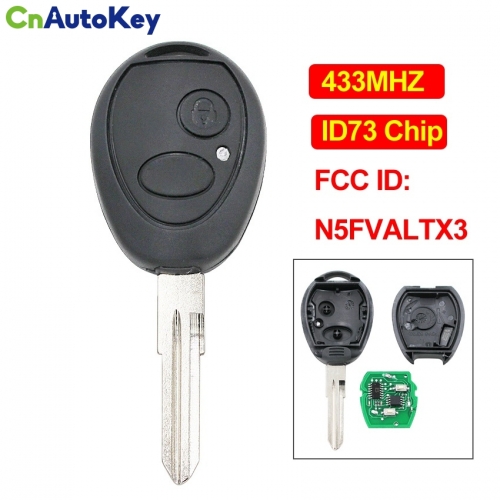 CN004033 2 Button OEM Remote Key Smart Car Key Fob 433Mhz ID73 Chip FCC ID N5FVALTX3 for Land Rover Discovery 1999 - 2004 Uncut Blade