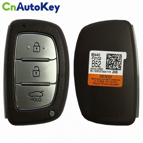 CN020151 Hyundai Elantra 2019 Genuine Smart Remote Key 3 Buttons 433MHz DST128 Transponder 95440-F2102