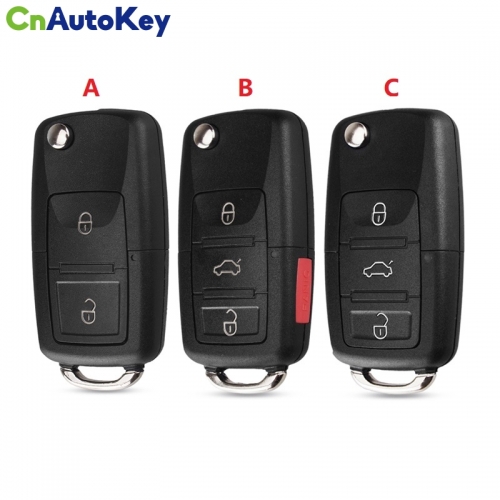 CS001001 For VW Volkswagen MK4 Bora Golf 4 5 6 Passat Polo Bora Touran 2 Button Remote Flip Folding Car Key Shell Replacement