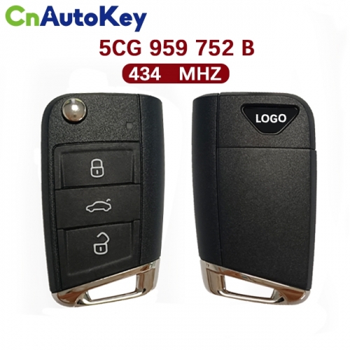 CN001123 For 2019 Volkswagen jetta 3 Button Flip Key Fob Remote 5CG 959 752B 434mzh NCP2161W chip