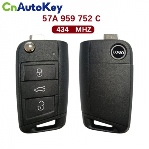 CN001127  FOR Skoda Superb Facelift 3 Button Flip Key Fob Remote 57A 959 752C 434mzh NCP2161W Keyless GO