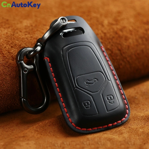 CS008021   For Old Audi B6 B7 B8 A4 A5 A6 A7 A8 Q5 Q7 R8 TT S5 S6 S7 S8 Key Bag Genuine Leather Remote Key Ring Smart Car Key Case