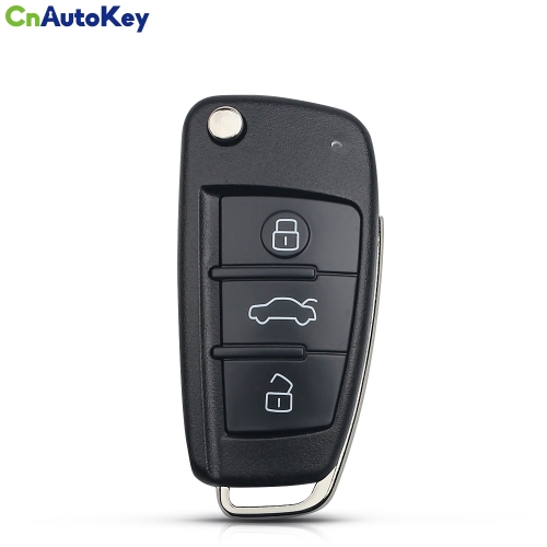 CS008017   Repalcement Folding Car Key Shell Auto Case For Audi TT Q3 A8 A6 c5 c6 A4 b6 b7 A3 3 Buttons HU66 Uncut Blank