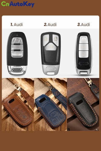 CS008035    For Audi A6 C8 A7 A8 Q8 2017 2018 2019 2020 Q7 SQ7 A4L A5 S5 Q5 Q7 A4 B9 TT TTS Leather Car Key Case