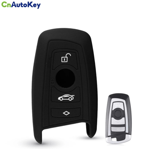 CS006046    For BMW 3 5 7 Series 2009-2016 X3 X4 Smart Card Remote Fob Cover 3 Button Silicone Car Key Case