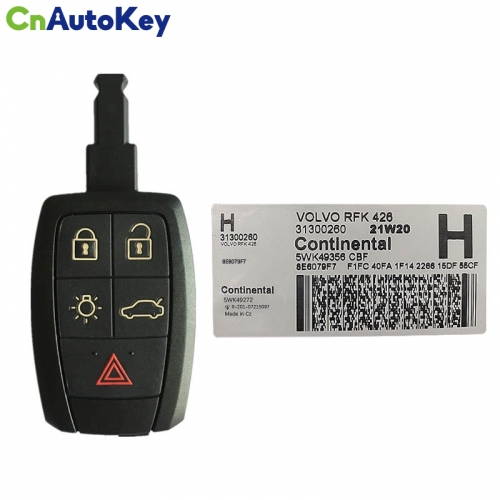 CN050011 OEM 2008 - 2013 Volvo C70 C30 S40 V50 Remote Key with Smart Entry 31300260  426MHZ 5WK49356