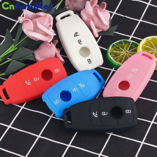 CS002053    3 Buttons Key Rings For Mercedes Benz AMG Key 2017 E W213 Class Silicone Protector Case Key Cover Fob Silicone Key Case