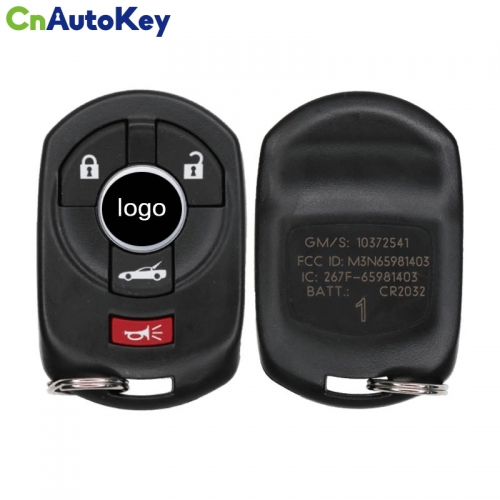 CN014080 Genuine Chevrolet Corvette 2005+ Smart Key, 4Buttons, M3N65981403 PCF7952A, 315MHz 10372540 10372541 10372542