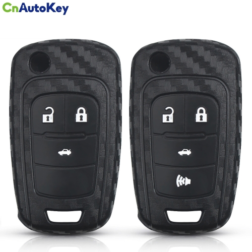 CS014016   10X Car Silicone Key Case Carbon Fiber Key Fob Protector For Chevrolet Cruze Aveo Trax Opel Astra Corsa Meriva Zafira