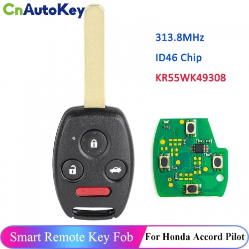 CN003135 Honda Pilot  4Button Remote Key KR55WK49308 313.8mhz PCF7941