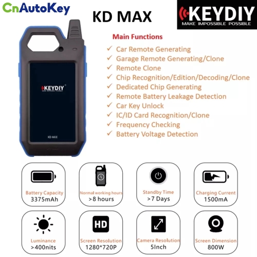CNP133  KEYDIY KD-Max KD MAX Key Unlock Remote Generator Better than KD-X2 Support Update Online in Spanish Portuguese language