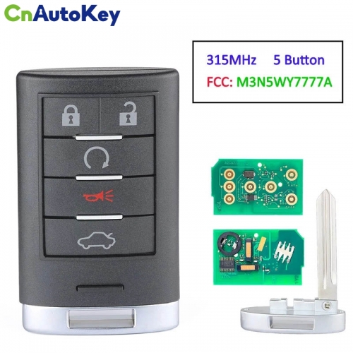 CN030006 Cadillac SLS 5 Button Smart Key Remote 315MHZ PCF7952 M3n5wy7777a 25943676