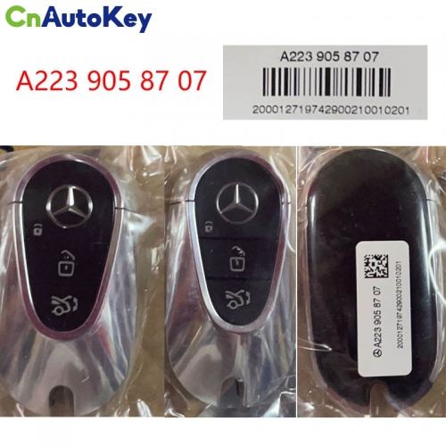 CN002093  OEM Smart Key Mercedes C-Class 2020+ Buttons:3 / Frequency: 433MHz / Part No: A223 905 87 07/ Blade signature:HU64 / Keyless Go / Nickel Bla
