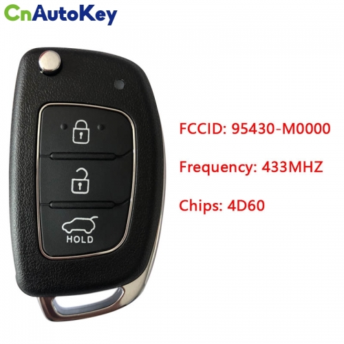 CN020116 2016 Hyundai Creta Remote Flip Key 3B 433MZ 4D60 80BIT 95430-M0000