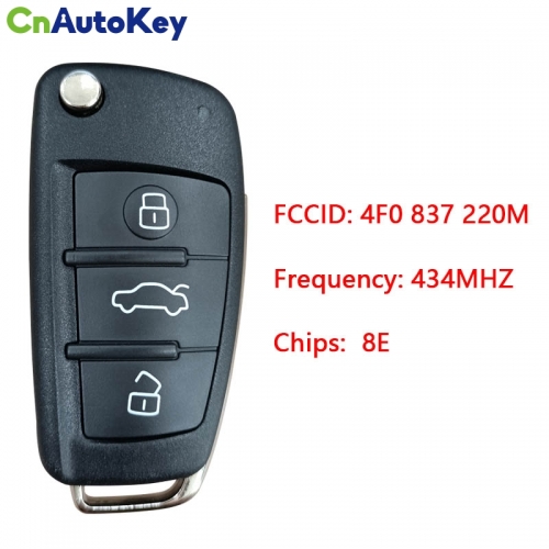 CN008065 Audi Q7 A6 remote flip key 433 MHz 8E chip 4f0837220m