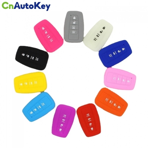 CS007109   Multi-coloured Key Case for Toyota 2017 2018 Prius Prime 4 Buttons Remote Silicone Car Key Case Cover Wholesale
