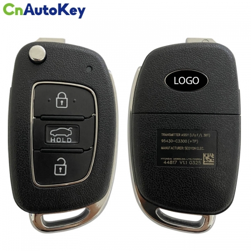 CN020218  Hyundai Sonata Genuine Flip Remote Key 2018 3 Buttons 433MHz 95430-C3300