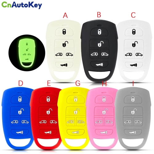 CS020037  Key Rings for Hyundai for Kia Sedona Mini Van 5 Buttons Silicone rubber Car Key Cover Case Holder Shell Skin