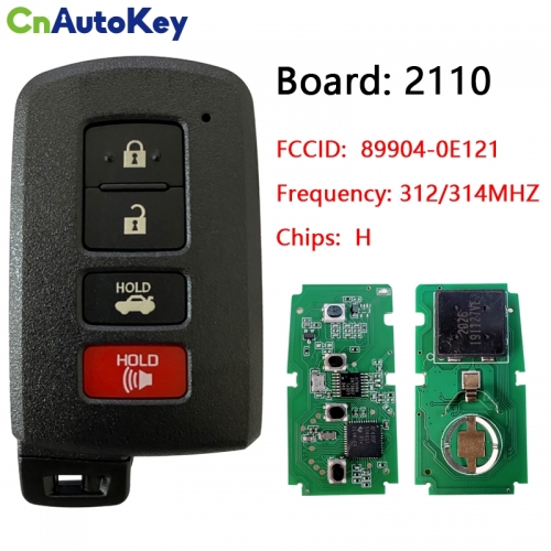 CN007146 2014-2019 For Toyota Highlander  4-Button Smart Key 312mhz  89904-0E121   HYQ14FBA (AG Board 2110)