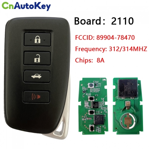 CN052014 2015-2019 Lexus  4-Button Smart Key   89904-78470  HYQ14FBA  AG BOARD 2110