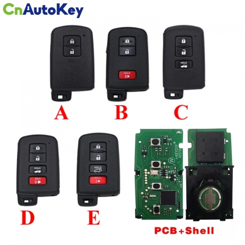 TB-01 TB01 KD Smart Key Universal Remote Control with 8A Transponder and Shell for Toyota Corolla RAV4 Camry/Lexus FCCID:0020