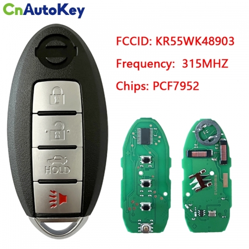 CN027003 Nissan Altima, Maxima 2007+ Smart Key, 4Buttons 285E3-JA02A 315MHz, KR55WK48903