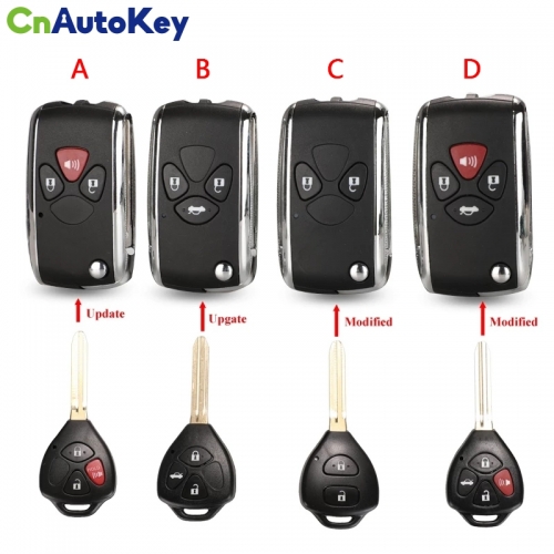 CS007136  2/3/4 Buttons Updated Flip Remote Key Case For Toyota Avlon Crown Corolla Camry RAV4 Reiz Yaris Prado Key Shell Toy43