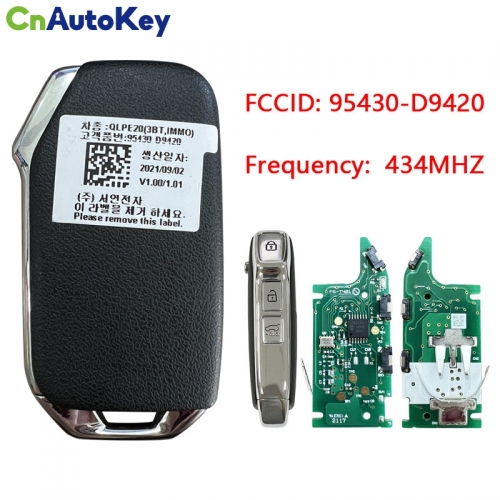 CN051171 Genuine KIA Sportage 2020 Flip Remote key 3 buttons 433 MHz 4D+(60) chip  95430-D9420