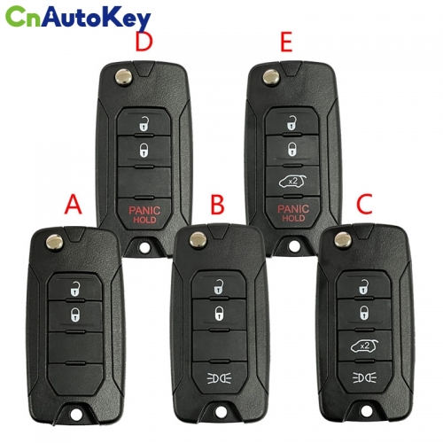 CS086005  For Jeep Renegade 2015/6/7/8 Flip Remote Car Key Shell Case With Uncut SIP22 Blade Replacement With Logo