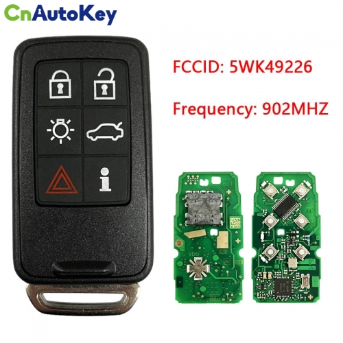 CN050004 Aftermarket Smart Key for Volvo 6Buttons 902 MHz PCF7953 Part No 5WK49226 Keyless Go