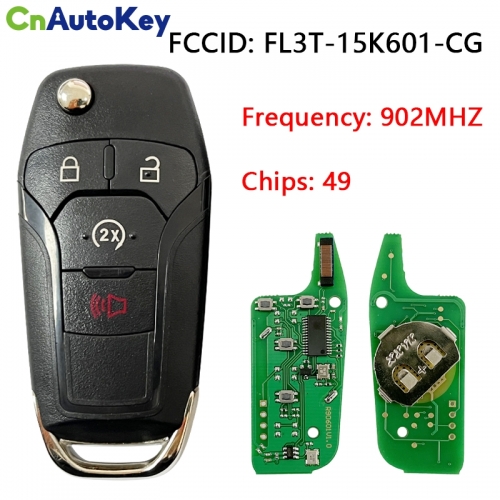 CN018081 2015 Ford F150 (4 Btn Flip Key Remote) Strattec 5923694, HU101, 2 Track, 902mhz