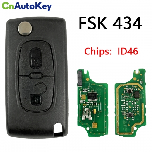 CN009004 Peugeot 307 Remote Key 2 Button 434 MHZ  FSK 2011-2013 CE0536