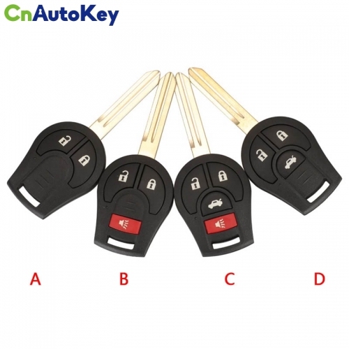 CS027005 2+1 3 Buttons Remote Key Case Shell For Nissan Cube Juke Rogue