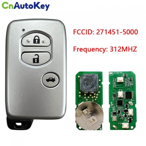 CN007215 3 Button Aftermarket Smart Toyota Key Crown 2009-2013 312FSK PCB Board Number 271451 - 5000 271451-5290