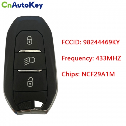 CN016042 OEM Smart Key for Citroen DS 7 Buttons3 Frequency 434 MHz Transponder NCF 29A1M Blade signature VA2 Part No 98244469KY Keyless GO