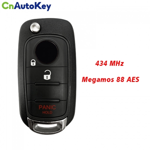 CN017027 Flip Key for Fiat Egea tipo 500 500X 3Buttons 434MHz Megamos 88 AES VIRGIN Blade SIP22 Model: I6FA