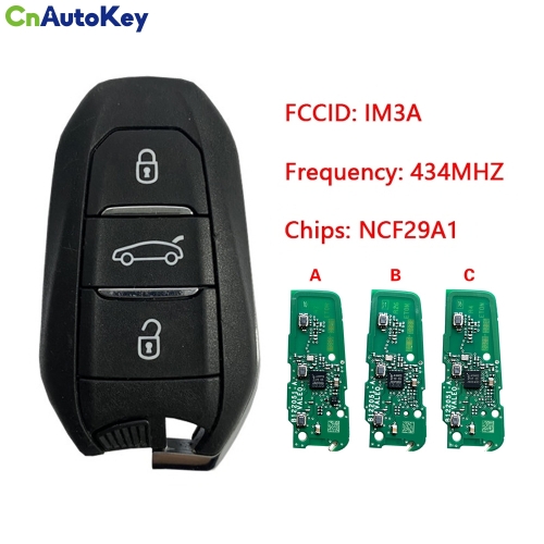 CN009045 OEM Smart Key for Peugeot Buttons3 Frequency434MHz 128 AES Part No 98097814ZD IM3A Keyless Go