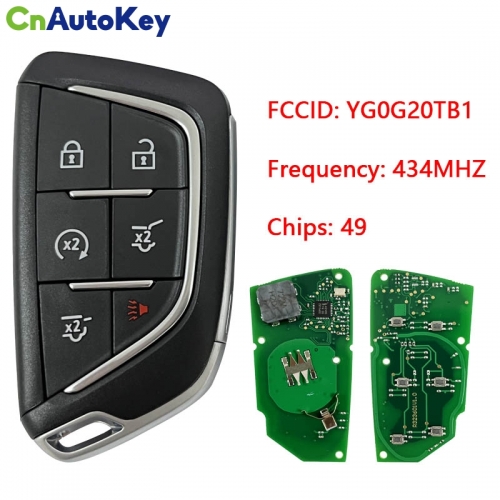 CN030021  2021-2022 Cadillac Escalade 6 Button Smart Key Fcc YG0G20TB1 Pn 13538864 434 Mhz 49（Aftermarket）