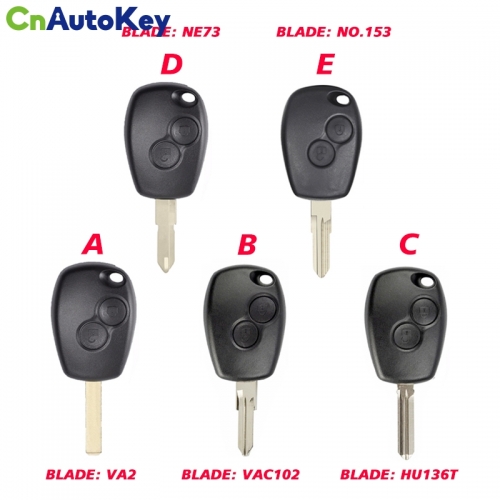 CS010078 2 Button Remote Car Key Shell  for Renault blade Silca code VA2