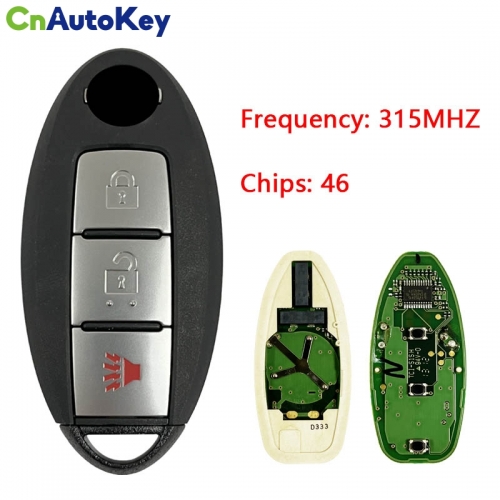 CN027107   CWTWB1U771 Smart Remote Car Key Fob 3 Buttons 315MHz ID46 (7952) Chip for Nissan Tiida Livina Versa 2005-2008 TWB1U771