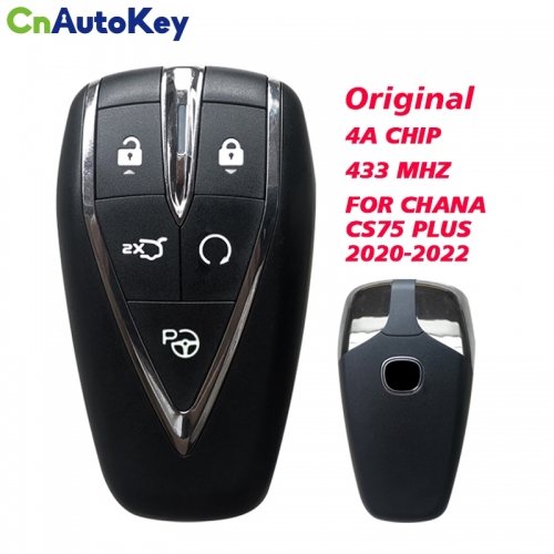 CN035010 Original 5 button 4A chip 433Mhz smart key For CHANA CS75 PLUS 2020-2022 Replacement Remote with mechanical small key