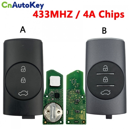 CN079008  For Chery 3 Buttons Smart Key Hitag AES 4a chip 433mhz