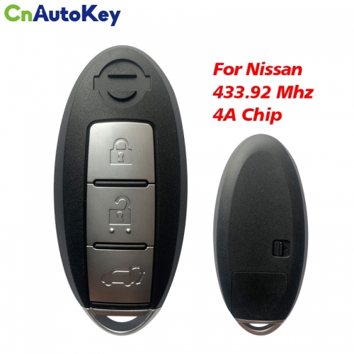 CN027025 S180144104 Smart Car Remote Key Fob 3 Buttons 433.92MHz ID4A Chip for Nissan Qashqai X-trail 2014 2015 2016 KR5S180144104