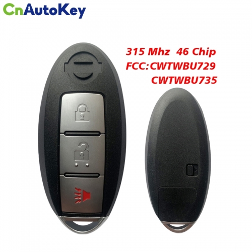 CN027002 for Nissan Maxima Sentra Teana Tiida Qashqai Livina Sunny 315MHz Chip ID46 FCC ID CWTWBU729