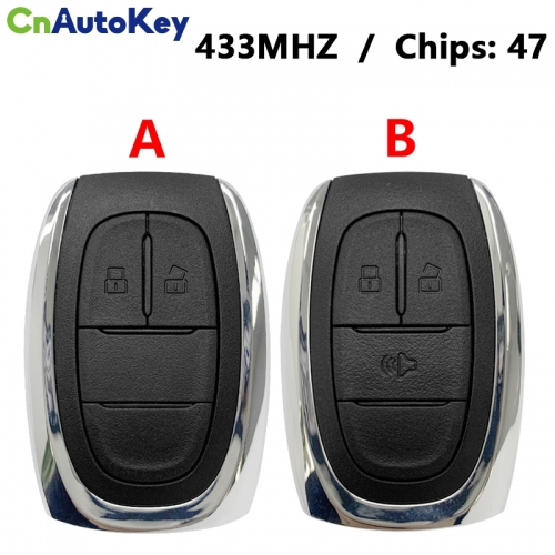 CN014111   Suitable for Chevrolet OEM smart remote control key 2/3 Buttons 433MHZ 47 chip